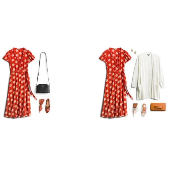 MADEWELL Ruffle-Edge Wrap Midi Dress in Daisy Daydream XS EXCELLENT CONDITION - Picture 4 of 6